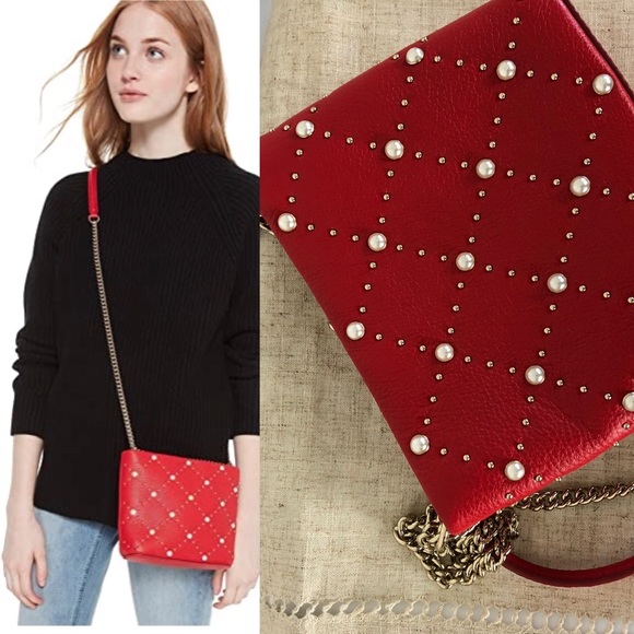 Kate Spade Hayes Street Pearl Ellery Bag Royal Red - Picture 2 of 7